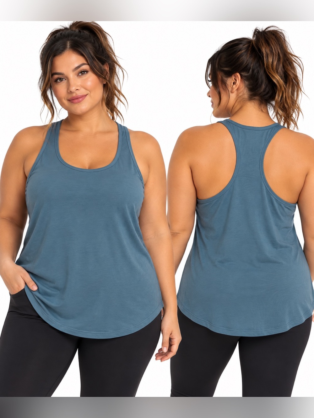 Lululemon Teal Blue Racerback Athletic Tank Top Flowy Workout Yoga Top